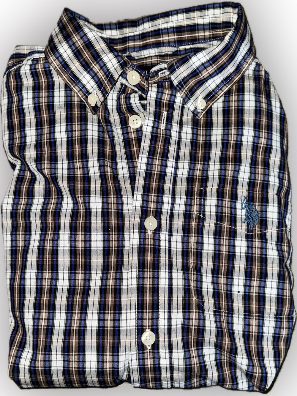 Boys, Polo by Ralph Lauren, Plaid Button-Down Shirt, Large-10/12 - Picture 9 of 9